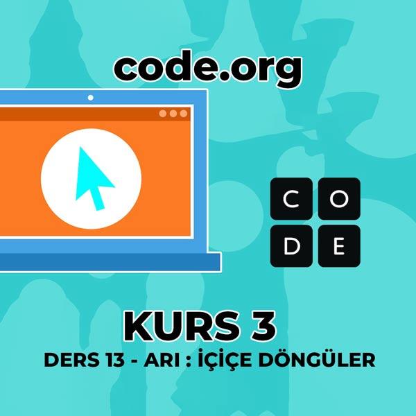 code org Kurs 3 Ders 13 – Arı: İçiçe Döngüler